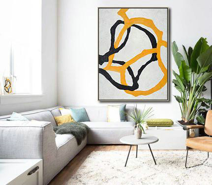 Original Artwork Extra Large Abstract Painting,Hand-Painted Black And White Minimal Painting On Canvas,Abstract Art Decor Large Canvas Painting